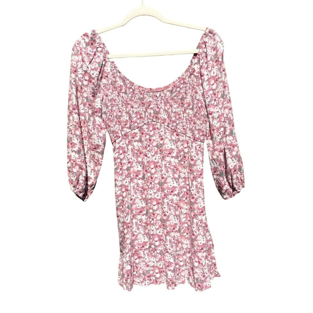 Hollister Womens Dress Size‎ Small Floral Long Sleeve Pink Baby Doll Feminine